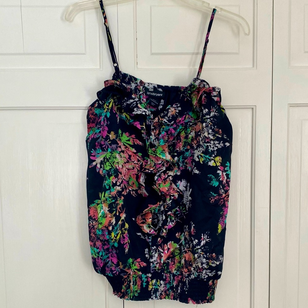 Colorful Floral Banded Bottom Top